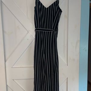 Black and white striped romper